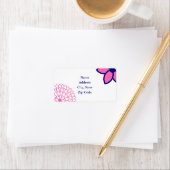 Aangepaste warmroze en marineblauw Modern Floral Etiket (Insitu)