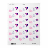 Aangepaste warmroze en marineblauw Modern Floral Etiket (Full Sheet)