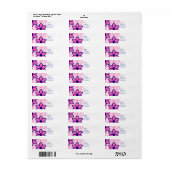 Aangepaste warmroze en marineblauw Modern Floral Etiket (Full Sheet)