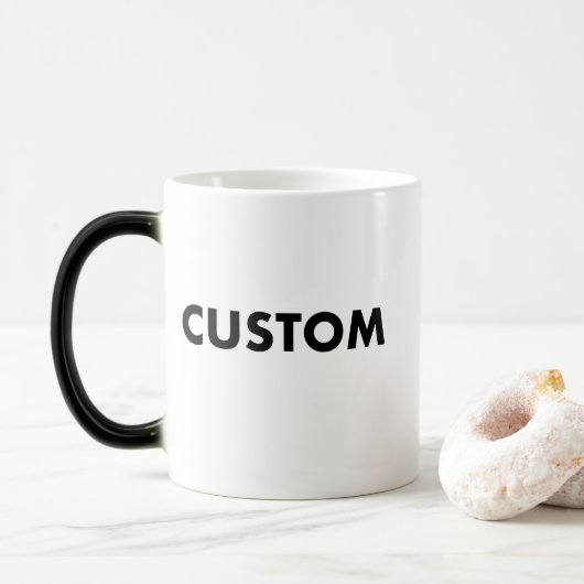 Aangepaste warmte veranderende foto mok lege sjabl (Met donut)