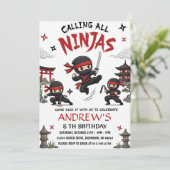 Aangepaste Warrior Ninja-verjaardagsfeestje Kaart (Staand voorkant)