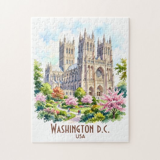 Aangepaste Washington Kathedraal Religieuze Aquare Legpuzzel (Verticaal)