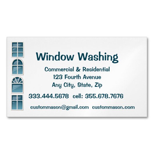Aangepaste wasmachine voor Windows Magnetisch Visitekaartje (Voorkant)