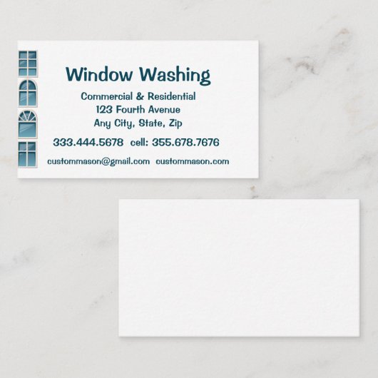 Aangepaste wasmachine voor Windows Visitekaartje (Voorkant / Achterkant)