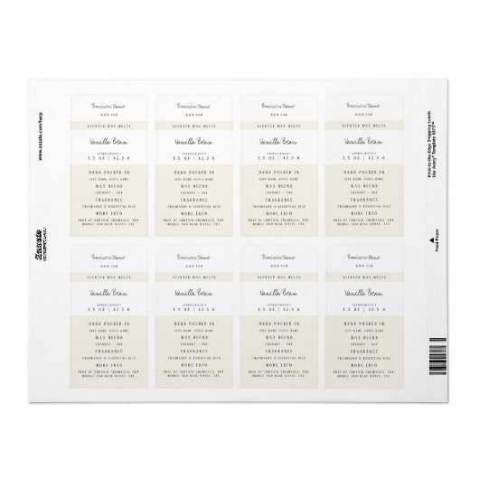 Aangepaste wassmeltlabels etiket (Full Sheet)