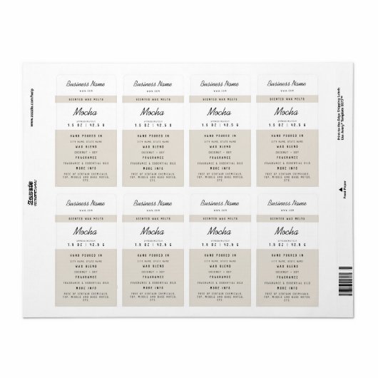Aangepaste wassmeltlabels etiket (Full Sheet)