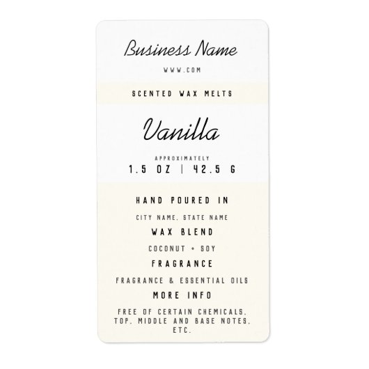 Aangepaste wassmeltlabels etiket (Voorkant)