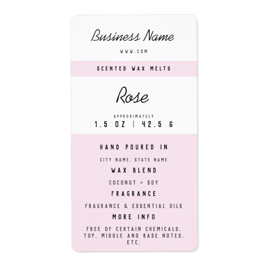 Aangepaste wassmeltlabels etiket (Voorkant)