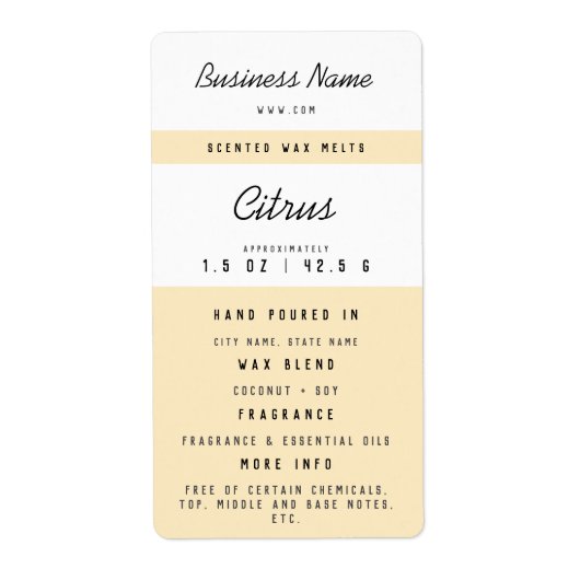 Aangepaste wassmeltlabels etiket (Voorkant)