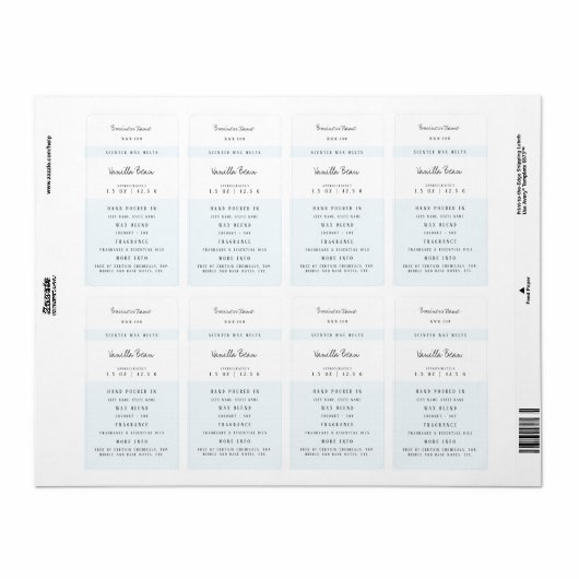 Aangepaste wassmeltlabels etiket (Full Sheet)