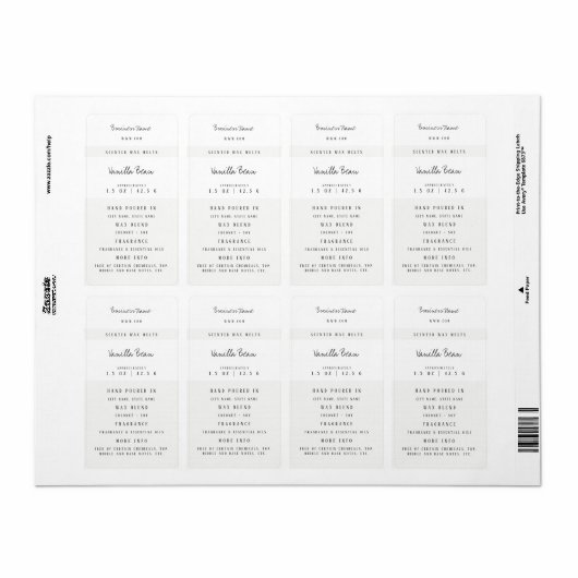 Aangepaste wassmeltlabels etiket (Full Sheet)