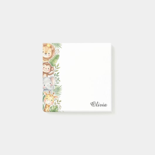 Aangepaste watercolor jungle dieren plakbriefjes post-it® notes (Voorkant)