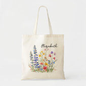 Aangepaste watercolor tas met wilde bloemen als ca (Voorkant)