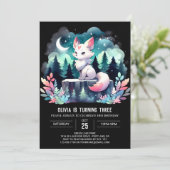 Aangepaste watercolor wolf verjaardag kaart (Staand voorkant)