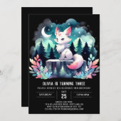 Aangepaste watercolor wolf verjaardag kaart (Voorkant / Achterkant)