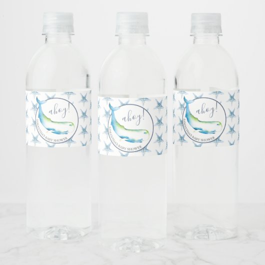 Aangepaste Waterfles Etiketten Blauwe Walvis (Flessen)