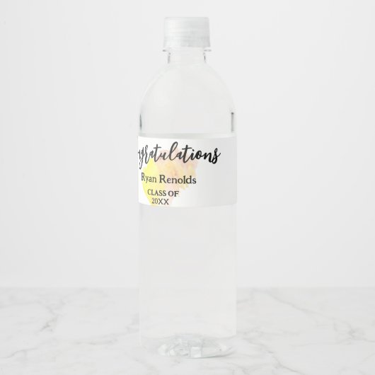 Aangepaste waterflesetiketten, Graduation Party Waterfles Etiket (Voorkant)