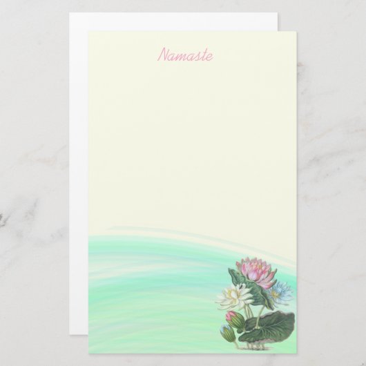 Aangepaste waterLily Pool Stationery Briefpapier (Voorkant / Achterkant)
