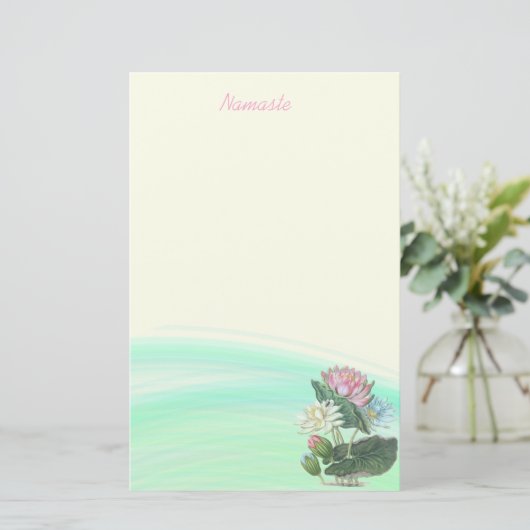 Aangepaste waterLily Pool Stationery Briefpapier (Staand voorkant)