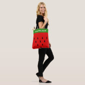 Aangepaste watermeloen Canvas tas met Jouw naam (Op model)