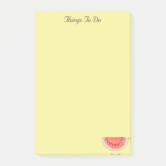 Aangepaste watermeloen vrucht op gele Post-it-noti Post-it® Notes (Voorkant)