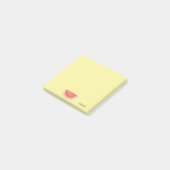 Aangepaste watermeloenfruit op geel post-it® notes (Schuin)