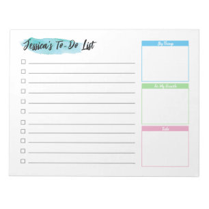 Aangepaste Waterverf aangepast om lijst uit te voe Notitieblok