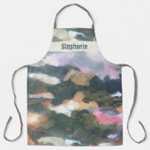 Aangepaste waterverf aardebruin grijs paarse abstr schort (Voorkant)