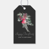 Aangepaste Waterverf Abstracte winterbladeren Kers Cadeaulabel (Voorkant)