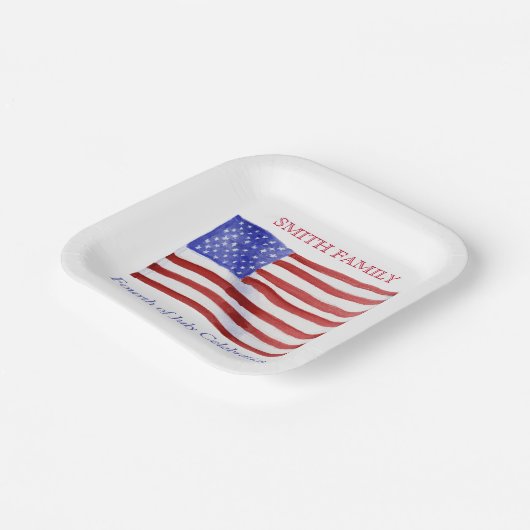 Aangepaste Waterverf Amerikaanse vlag Papieren Bordje (Gebogen)
