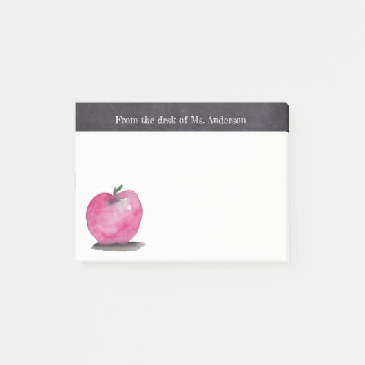 Aangepaste Waterverf Apple vanaf het bureau van de Post-it® Notes (Voorkant)
