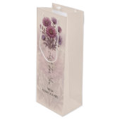 Aangepaste waterverf, Aster bloem Wijn Cadeautas (Voorkant Gekanteld)