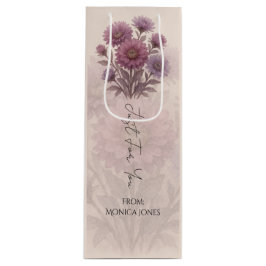 Aangepaste waterverf, Aster bloem Wijn Cadeautas