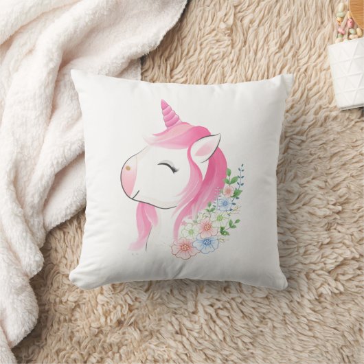 Aangepaste waterverf baby eenhoorn Na Kussen (Deken)