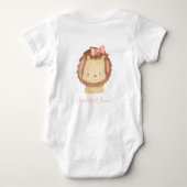 Aangepaste Waterverf Baby Lion Pink Bow Romper (Achterkant)