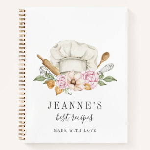 Aangepaste Waterverf Bakkers Gereedschap Recept Sj Notitieboek