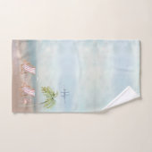 Aangepaste Waterverf Beach Scene Monogram naam Bad Handdoek (Handdoek)