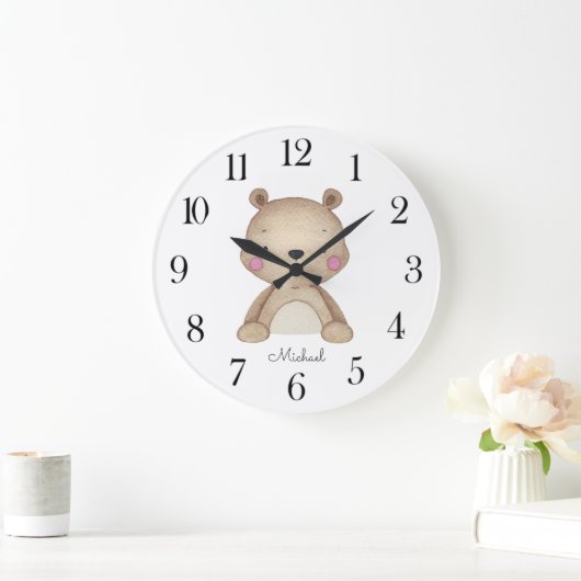 Aangepaste Waterverf Beer Grote Klok (Huis)