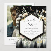 Aangepaste Waterverf betoverd bos bruiloft Save The Date (Voorkant / Achterkant)