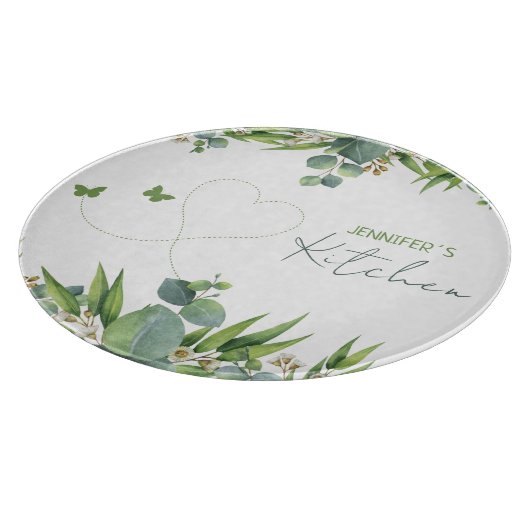 Aangepaste Waterverf bladeren, keuken Snijplank (Hoek)