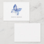 Aangepaste Waterverf blauwe vlinder Notitiekaartje (Voorkant / Achterkant)