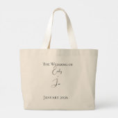 Aangepaste waterverf bloem Gouden Bruids Meisje Grote Tote Bag (Achterkant)