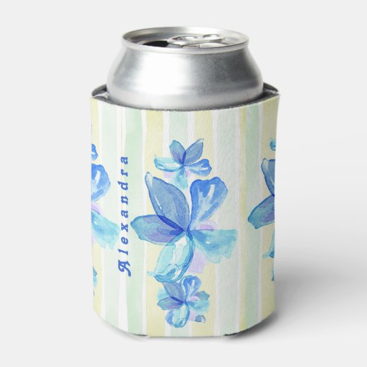 Aangepaste waterverf bloemen blikjeskoeler (Blikje Voorkant)