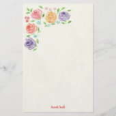 Aangepaste Waterverf bloemen Briefpapier (Voorkant)