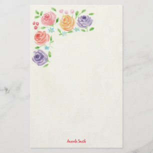 Aangepaste Waterverf bloemen Briefpapier