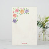 Aangepaste Waterverf bloemen Briefpapier (Staand voorkant)