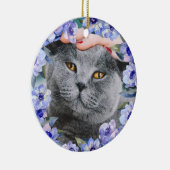 Aangepaste Waterverf bloemen Keramisch Ornament (Rechts)