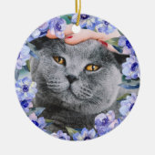 Aangepaste Waterverf bloemen Keramisch Ornament (Voorkant)