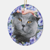 Aangepaste Waterverf bloemen Keramisch Ornament (Links)