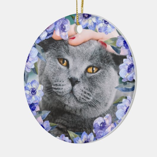 Aangepaste Waterverf bloemen Keramisch Ornament (Links)